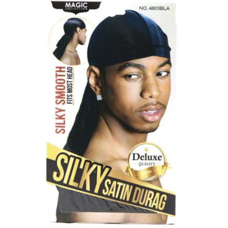 MAGIC COLLECTION SILKY SATIN DURAG - BLACK