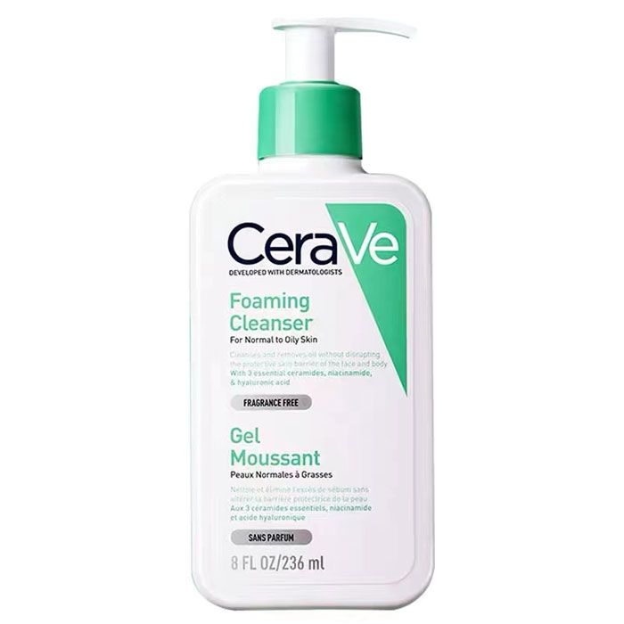 CERAVE FOAMING CLEANSER FOR NORMAL TO OILY SKIN 8oz/236ml (UK VERSION) image 0