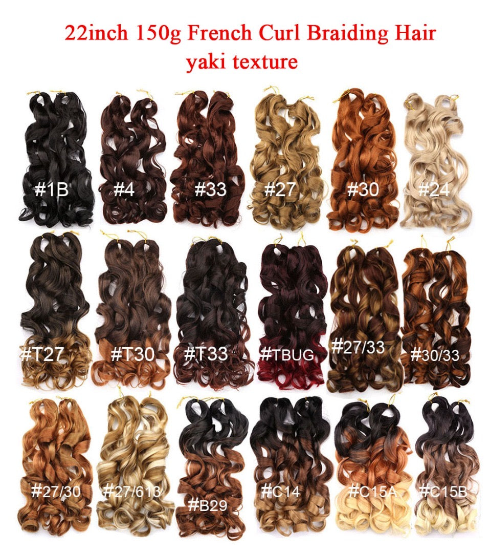FRENCH CURL BRAIDING HAIR YAKI TEXTURE 22inches (150g)