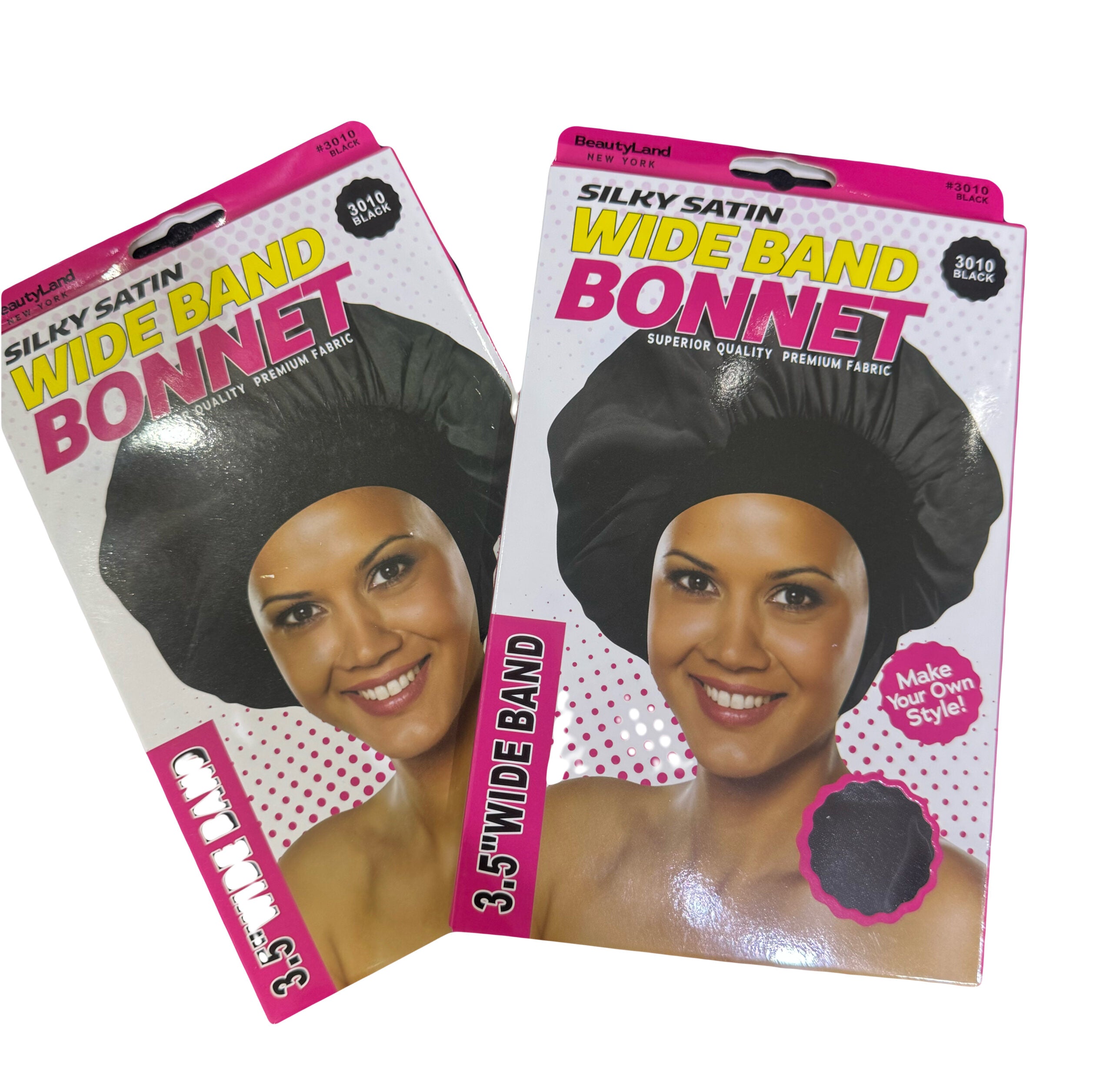BEAUTYLAND SILKY SATIN WIDE BAND BONNET - BLACK image 0