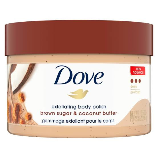 DOVE EXFOLIATING BODY POLISH BROWN SUGAR & COCONUT BUTTER 10.5oz/298g image 0