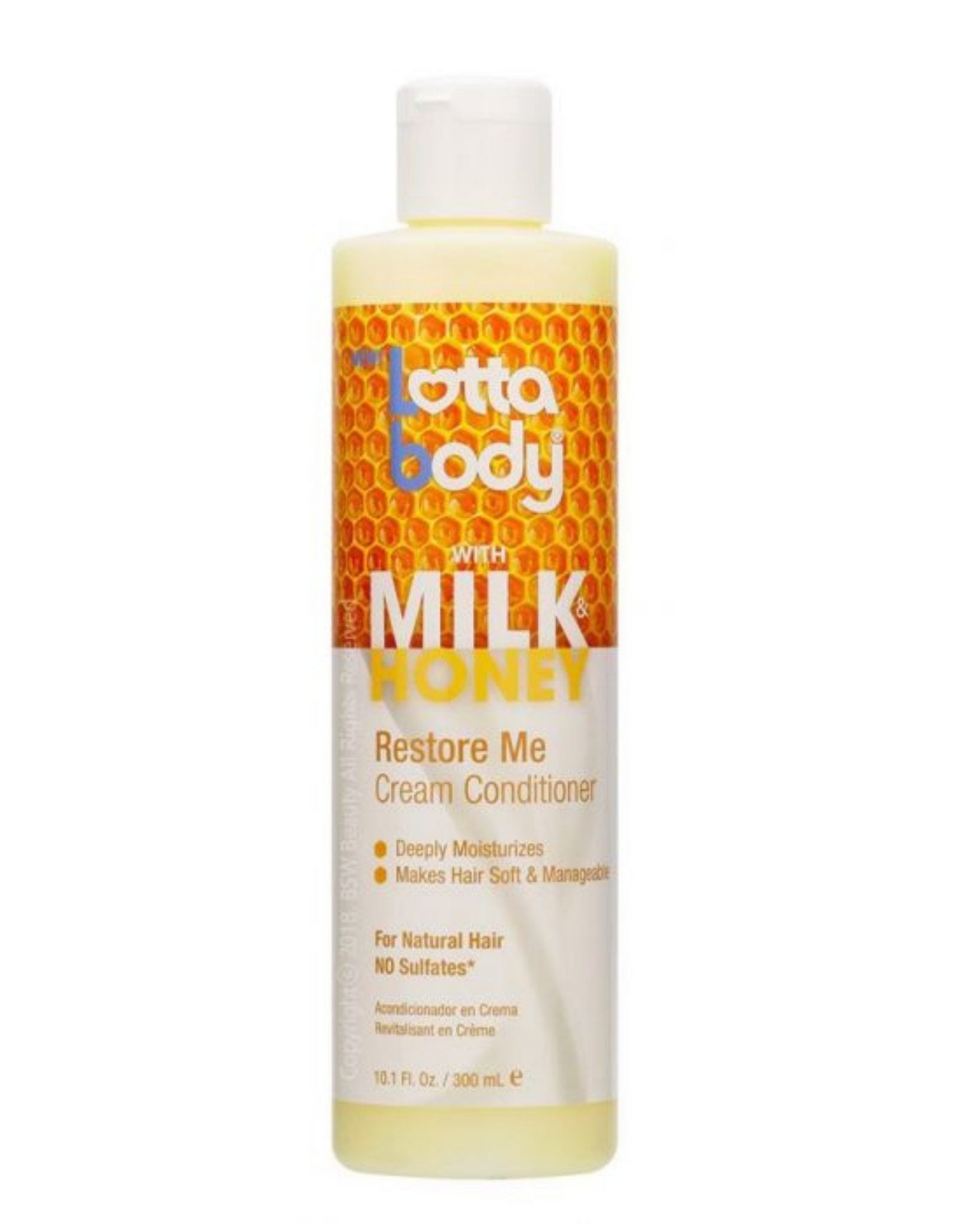 LOTTA BODY MILK HONEY RESTORE ME CREAM CONDITIONER 10.1oz/300ml image 0