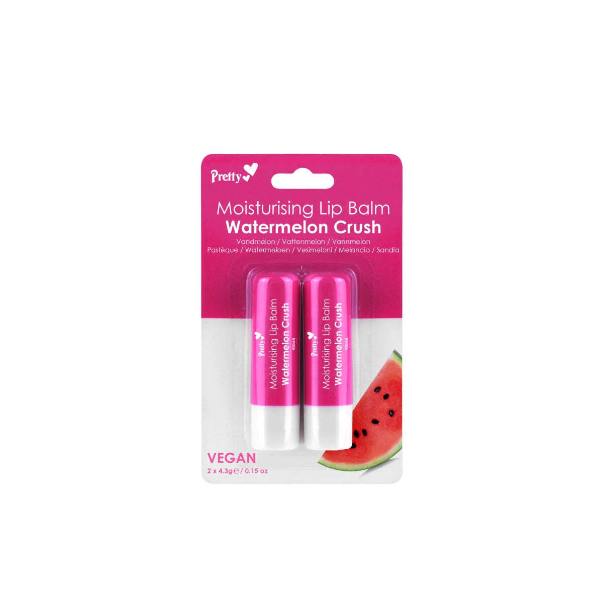 PRETTY MOISTURISING LIP BALM WATERMELON CRUSH 2x4.3g/0.15oz image 0
