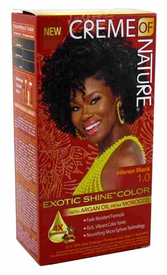 CREME OF NATURE EXOTIC SHINE COLOR WITH ARGAN OIL FROM MOROCCO INTENSE BLACK 1.0 image 1