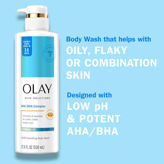 OLAY SKIN SOLUTIONS AHA BHA COMPLEX 24HR HYDRATING BODY WASH 17.9oz/530ml image 0