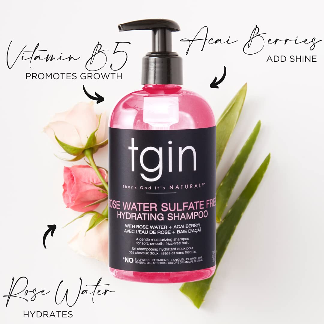 TGIN ROSE WATER SULFATE FREE HYDRATING SHAMPOO 13oz image 0