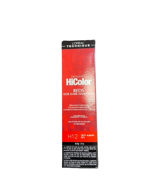 LOREAL HICOLOR REDS - H12 DEEP AUBURN RED 49.29g/1.74oz image 0