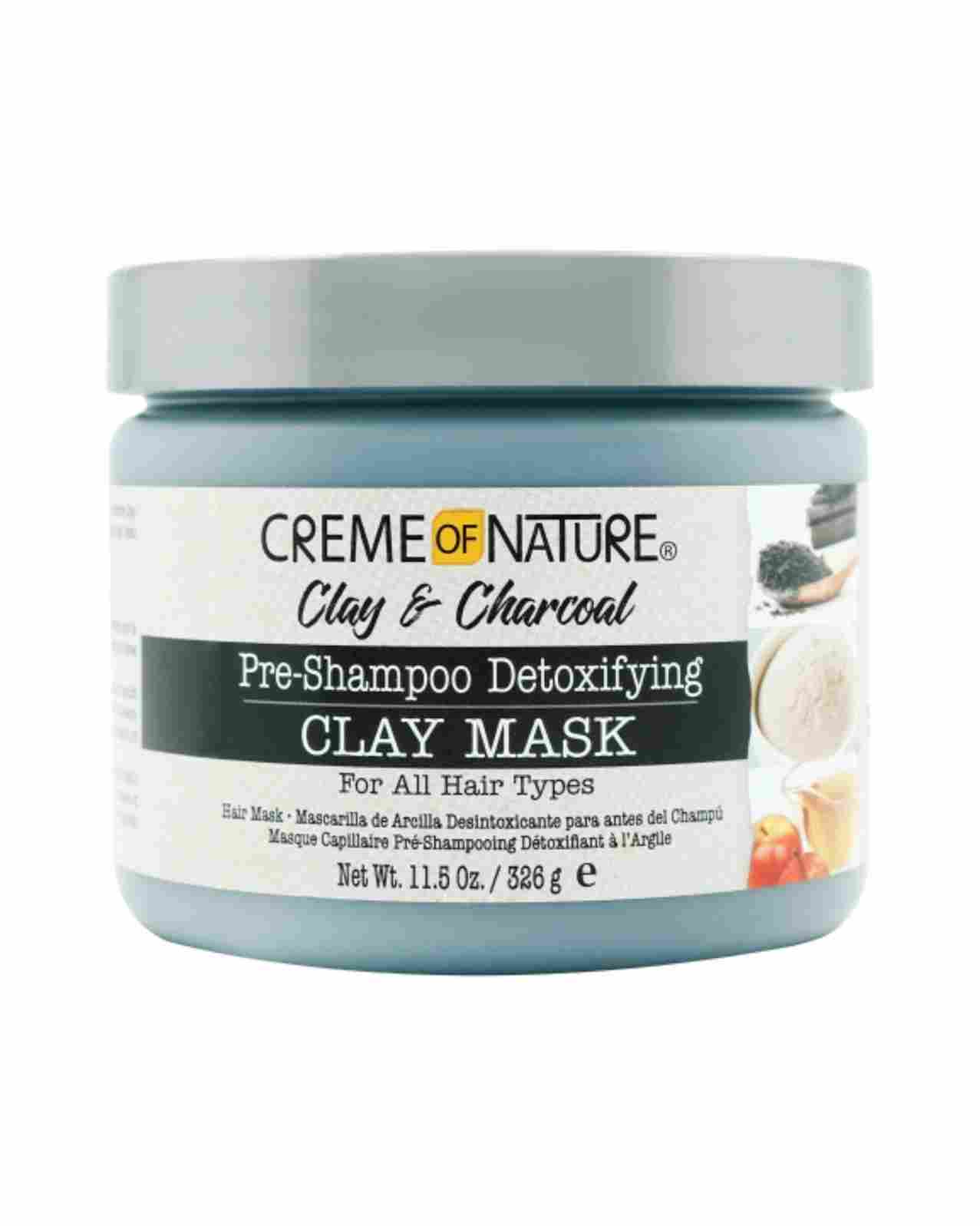 CREME OF NATURE CLAY & CHARCOAL PRE-SHAMPOO DETOXIFYING CLAY MASK 11.5oz image 0