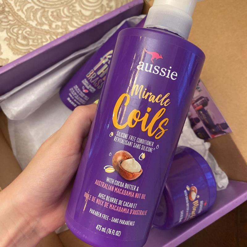 AUSSIE MIRACLE COILS SILICONE FREE CONDITIONER WITH COCOA BUTTER & AUSTRALIAN MACADAMIA NUT OIL 473ml/16oz image 0