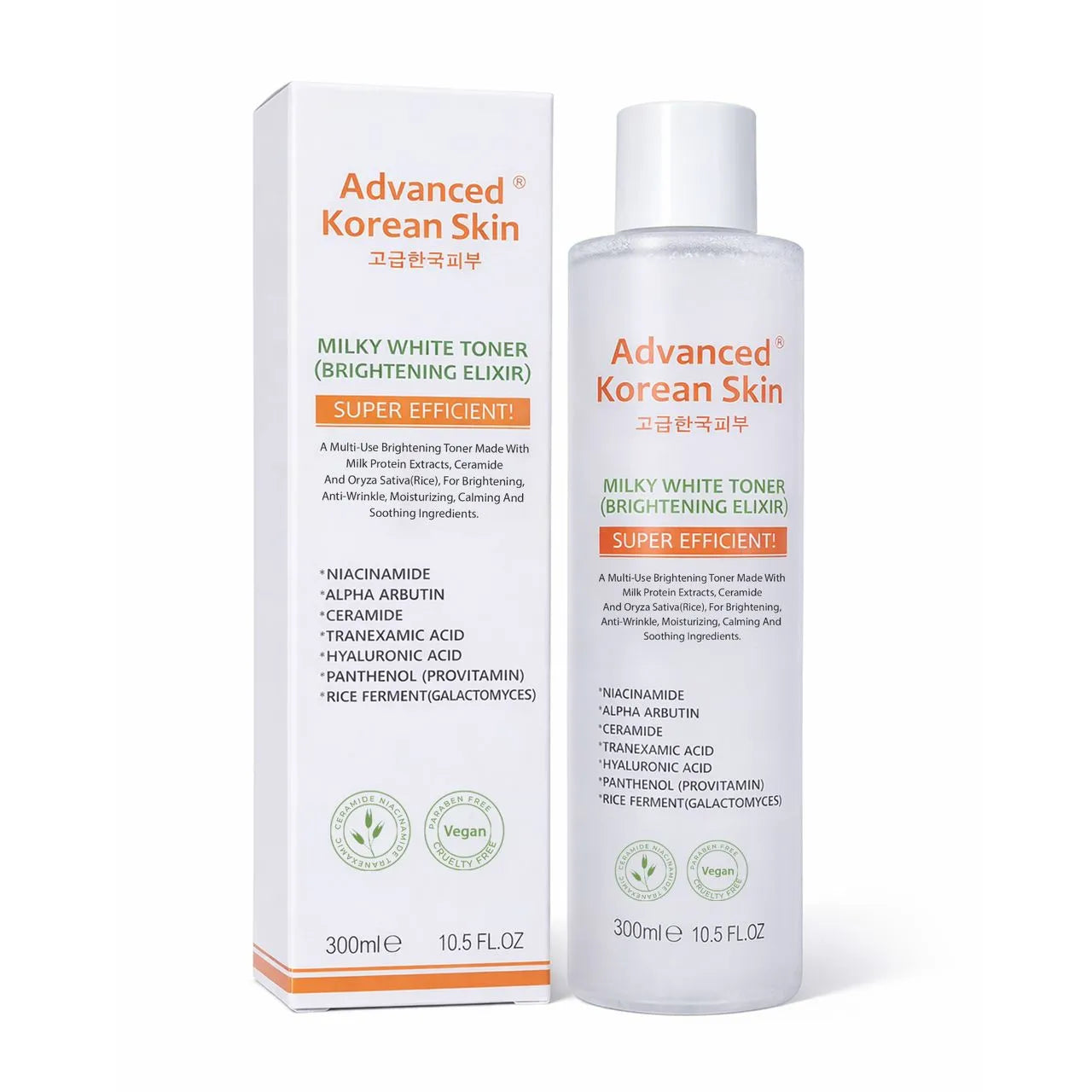 ADVANCED KOREAN SKIN MILKY WHITE TONER (BRIGHTENING ELIXIR) 300ml/10.5oz