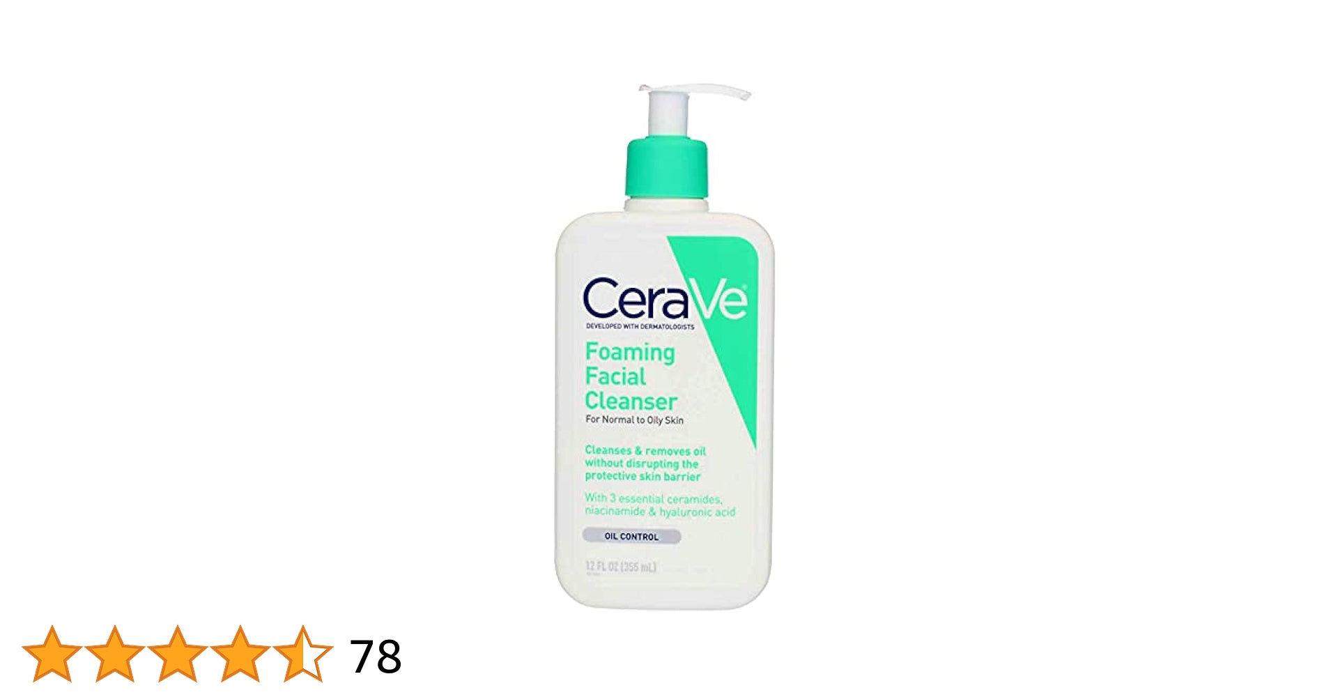 CERAVE FOAMING FACIAL CLEANSER 12oz/355ml - (US VERSION)