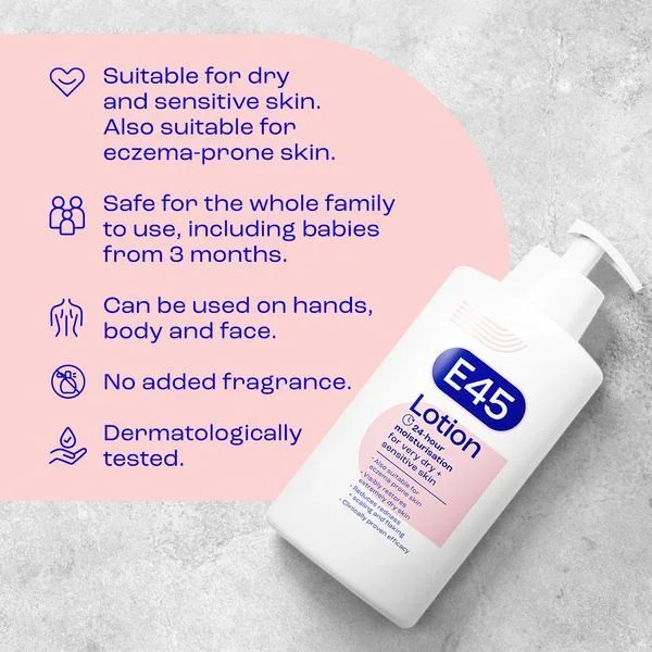 E45 LOTION - FOR VERY DRY + SENSITIVE SKIN 500ml
