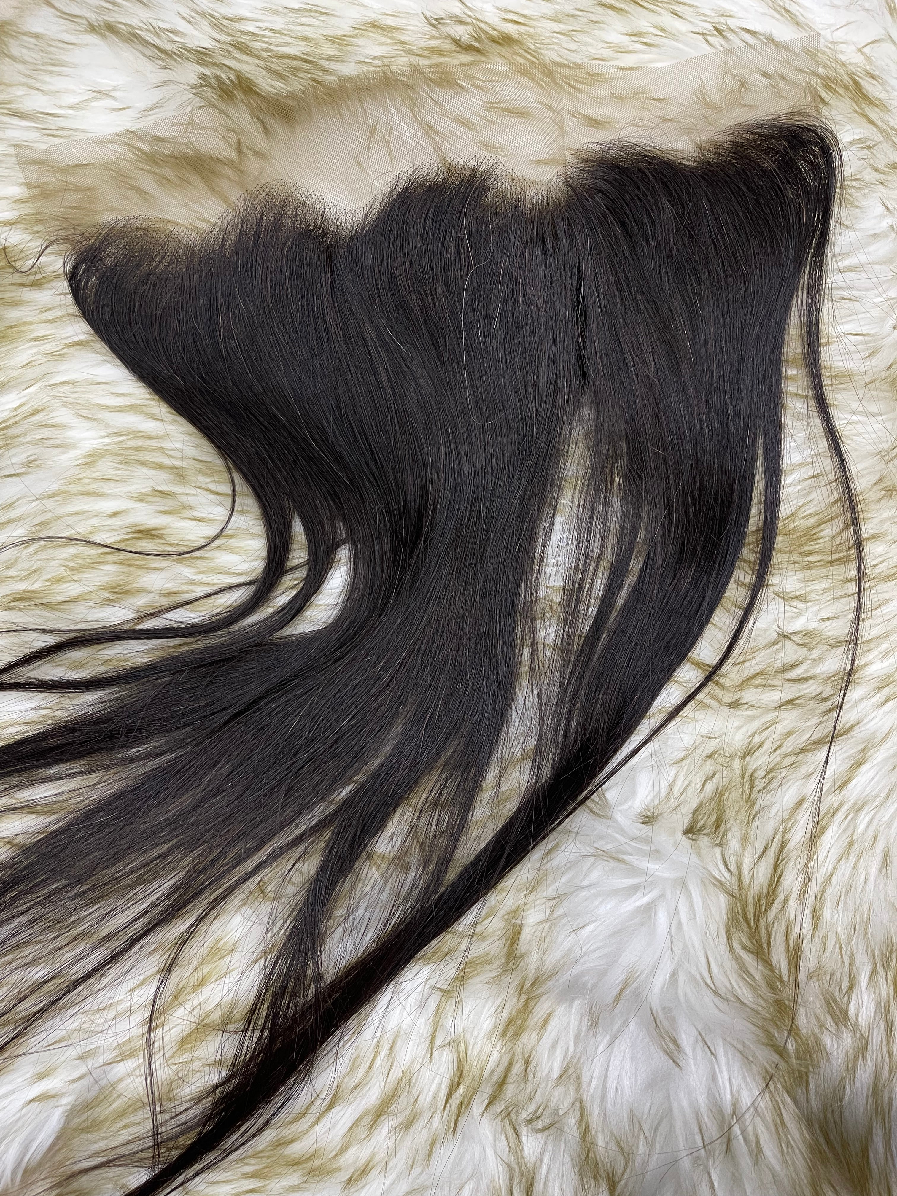 STRAIGHT SINGLE DRAWN HUMAN HAIR FRONTAL 20inches