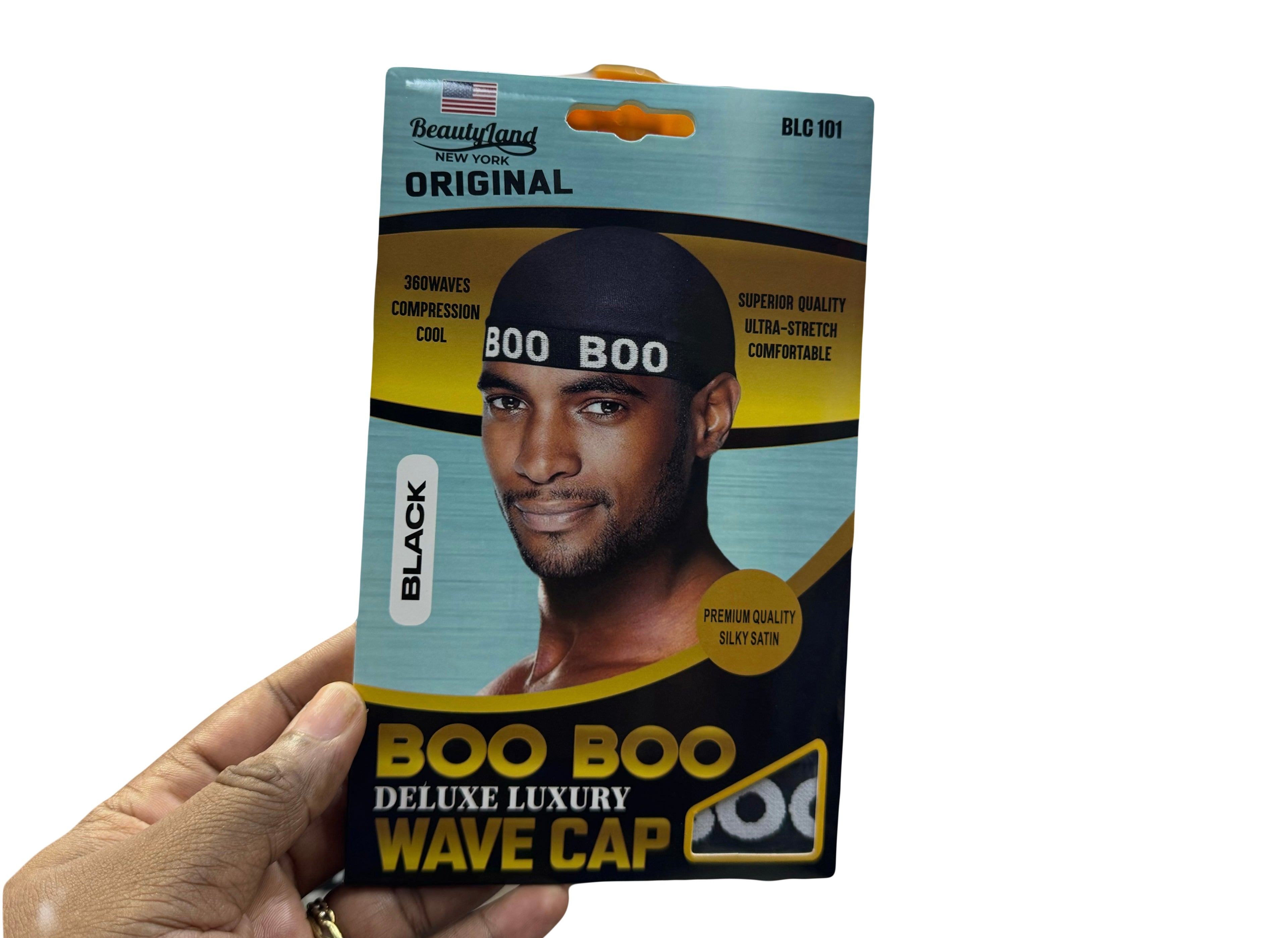 BEAUTYLAND BOO BOO DELUXE LUXURY WAVE CAP - BLACK