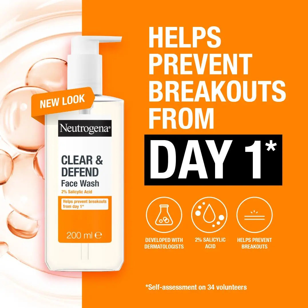 NEUTROGENA CLEAR & DEFEND FACIAL WASH 200ml