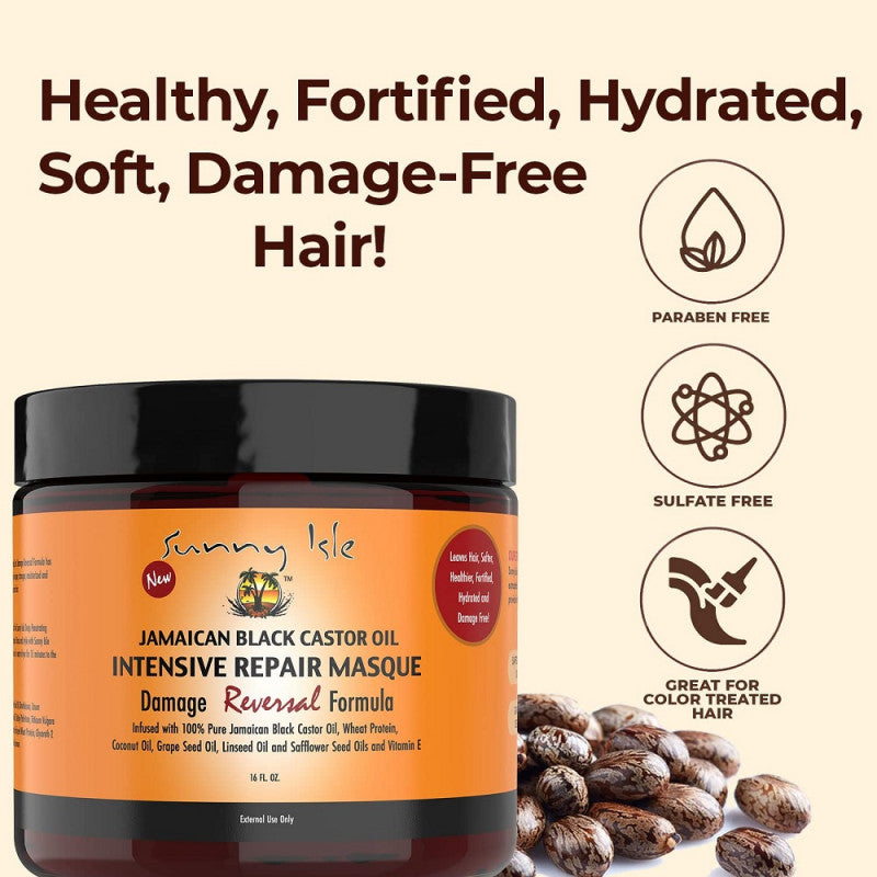 SUNNY ISLE JAMAICAN BLACK CASTOR OIL INTENSIVE REPAIR MASQUE 16oz/453g