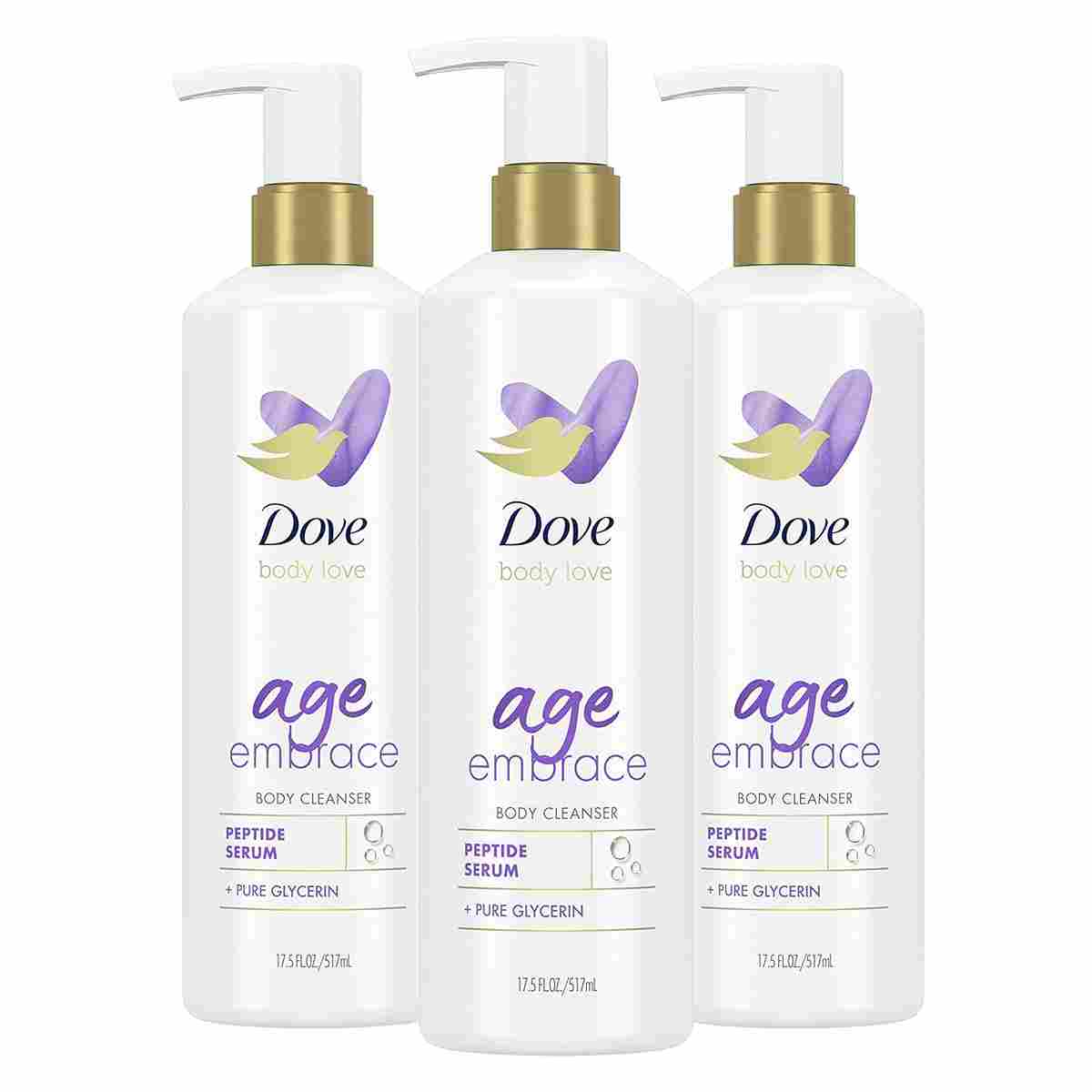 DOVE AGE EMBRACE BODY CLEANSER PEPTIDE SERUM 17.5oz/517ml image 0