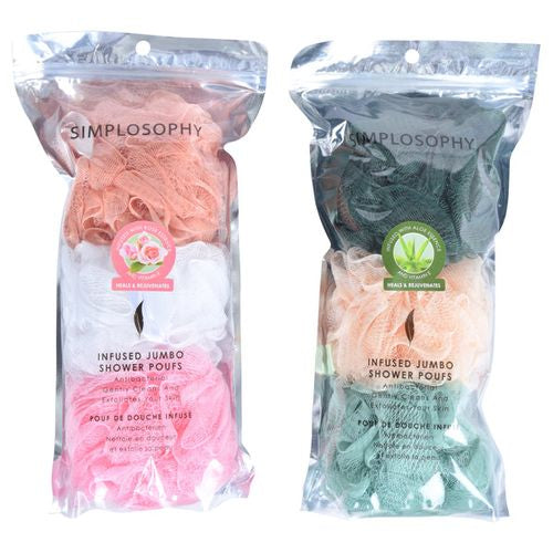 SIMPLOSOPHY INFUSED JUMBO SHOWER POUFS image 0