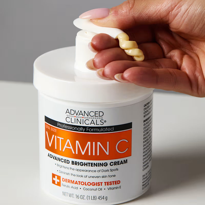 ADVANCED CLINICALS VITAMIN C ADVANCED BRIGHTENING CREAM 16oz/1LB/454g