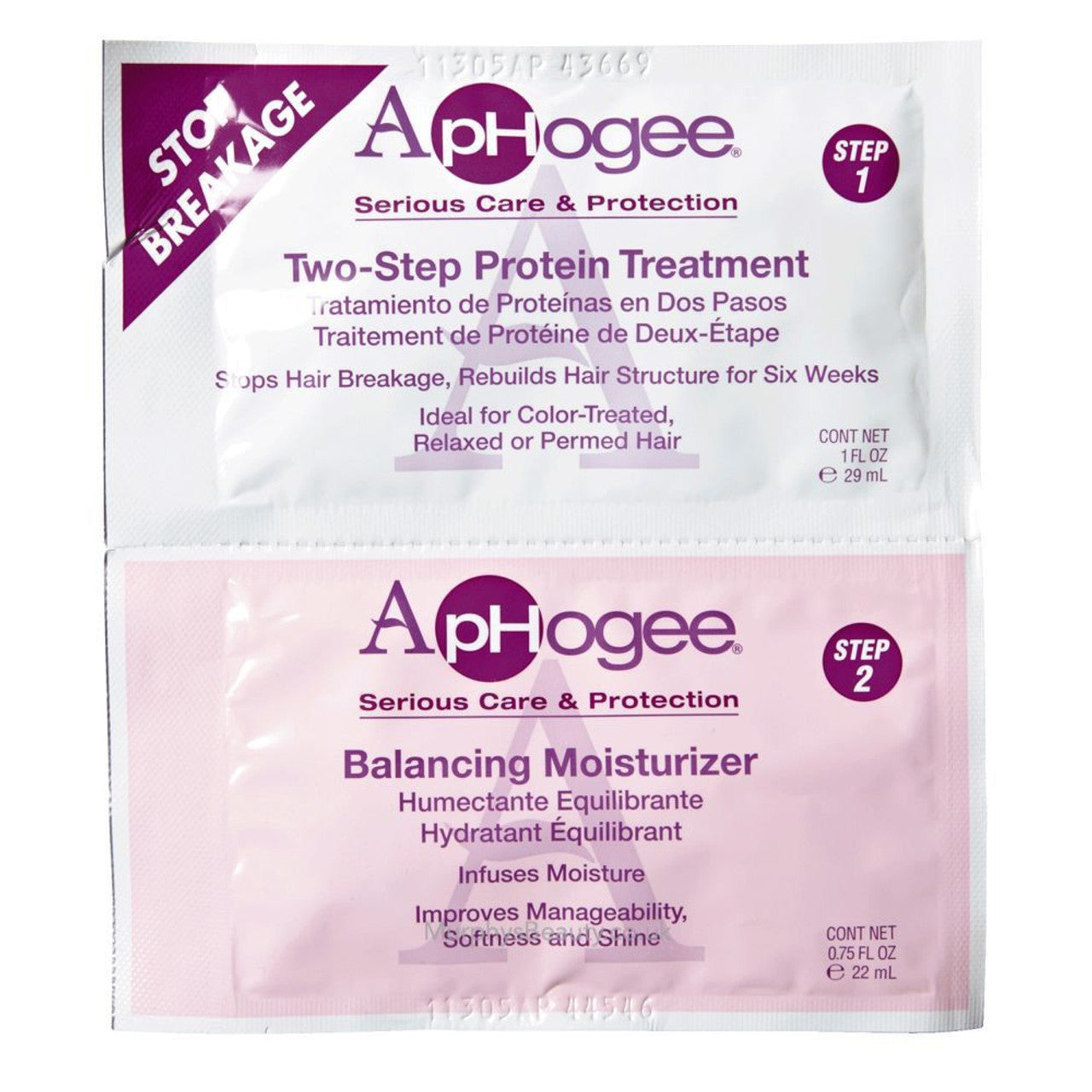 APHOGEE TWO-STEP PROTEIN TREATMENT 1oz/29ml & BALANCING MOISTURIZER 0.75oz/22ml - SATCHET