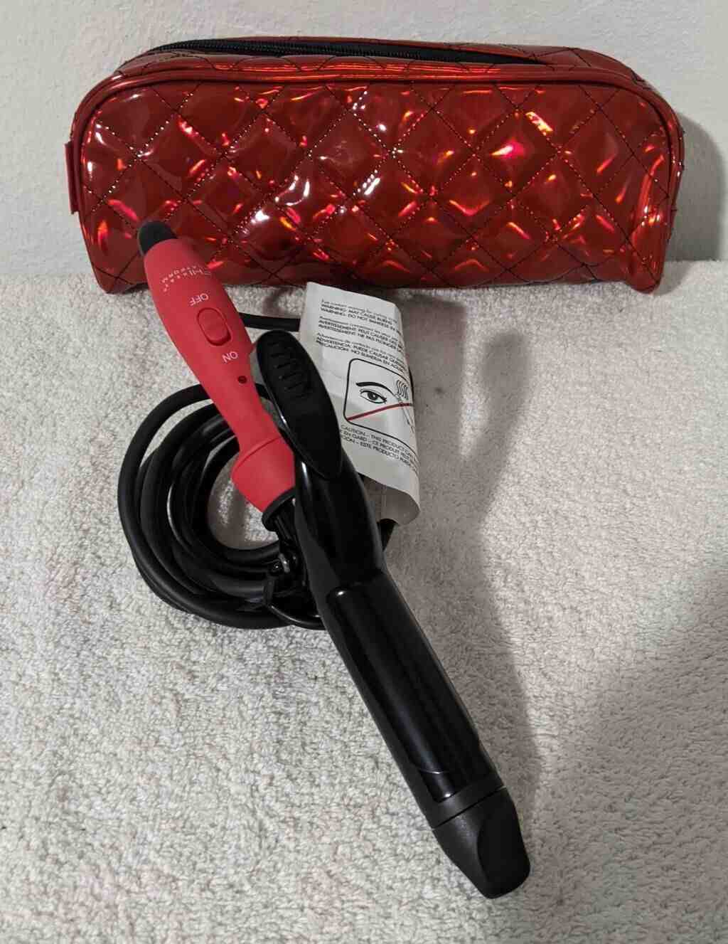 FHI HEAT MINI TOURMALINE CERAMIC CURLING IRON RUBY RED image 0