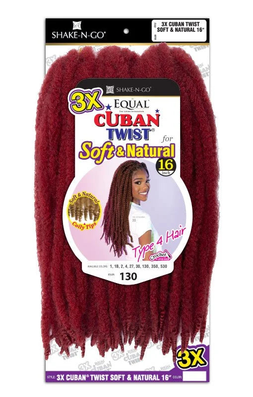 SHAKE-N-GO 3X CUBAN TWIST SOFT & NATURAL 16inches