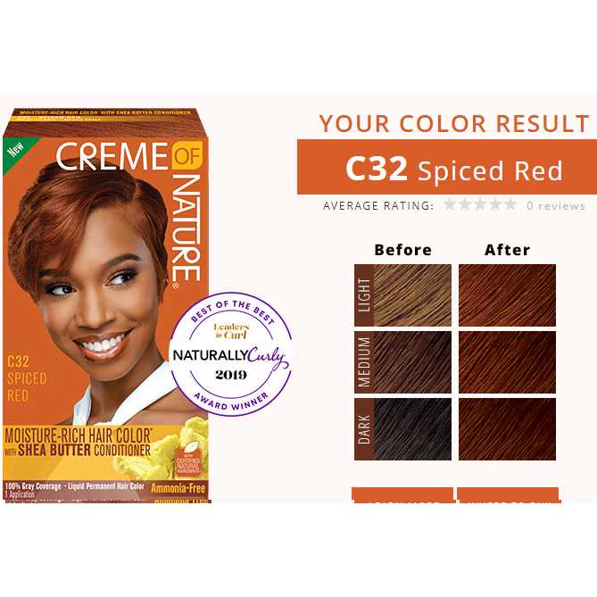 CREME OF NATURE MOISTURE RICH HAIR COLOR C32 SPICED RED image 1