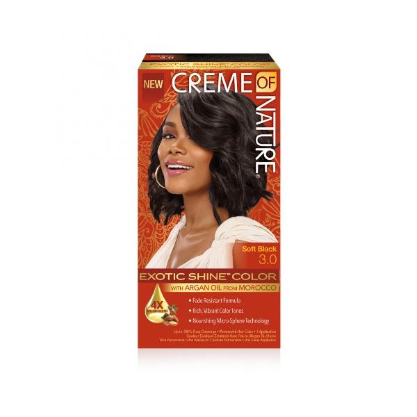 CREME OF NATURE EXOTIC SHINE COLOR WITH ARGAN OIL FROM MOROCCO SOFT BLACK 3.0 image 0