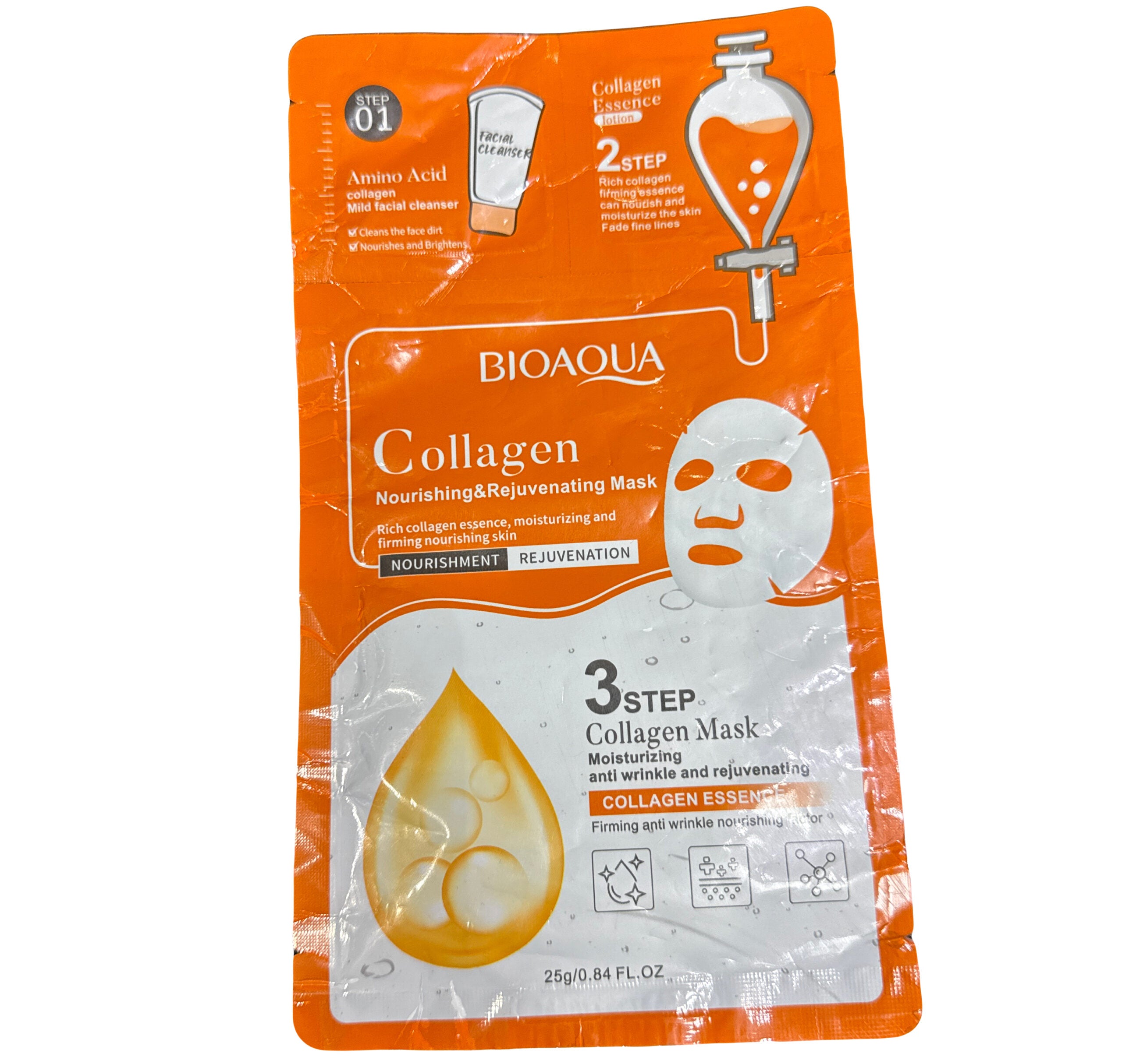 BIOAQUA COLLAGEN NOURISHING & REJUVENATING FACIAL SHEET MASK 25g/0.84oz image 0