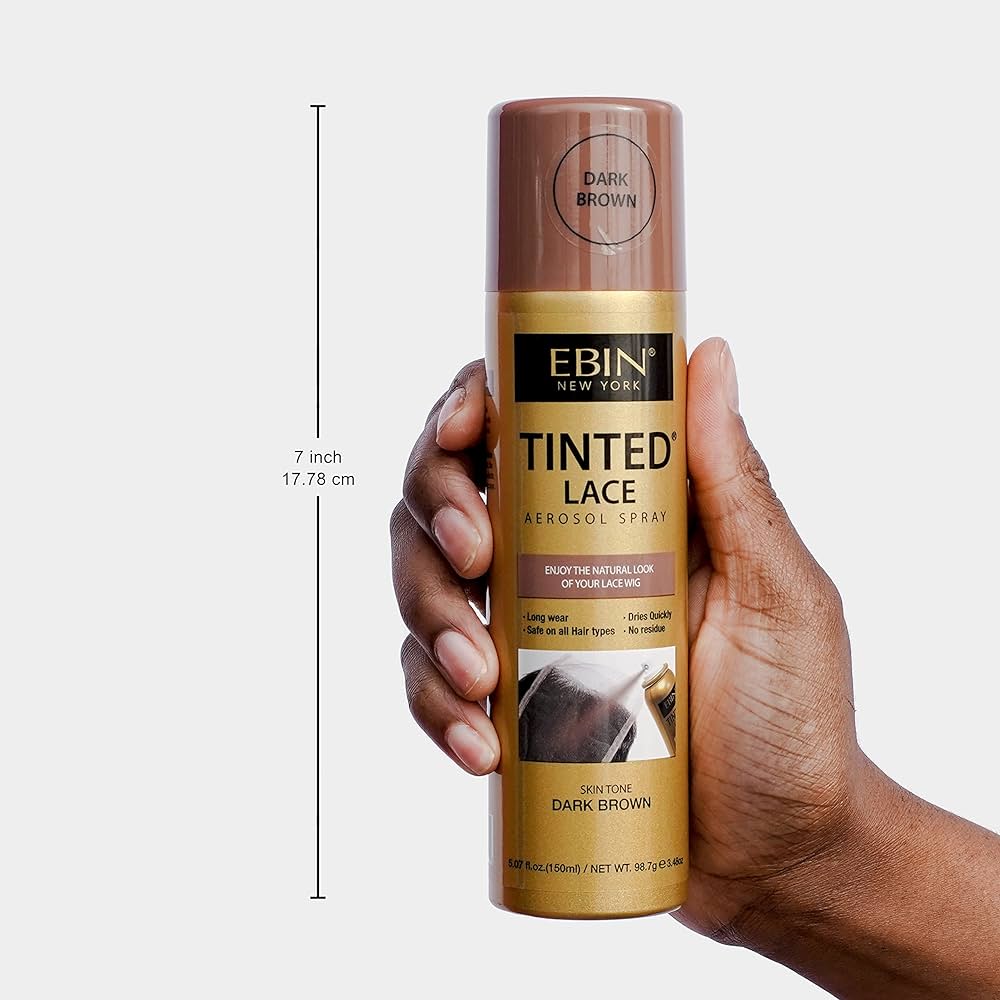 EBIN TINTED LACE AEROSOL SPRAY -DARK BROWN image 0