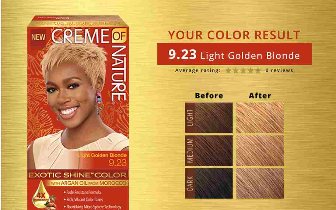 CREME OF NATURE EXOTIC SHINE COLOR WITH ARGAN OIL FROM MOROCCO LIGHT GOLDEN BLONDE 9.23 image 1