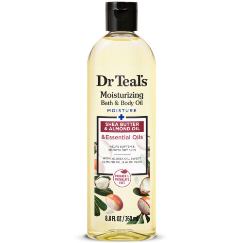 DR TEAL'S MOISTURIZING BATH & BODY OIL SHEA BUTTER & ALMOND OILS 8.8oz/260ml image 0