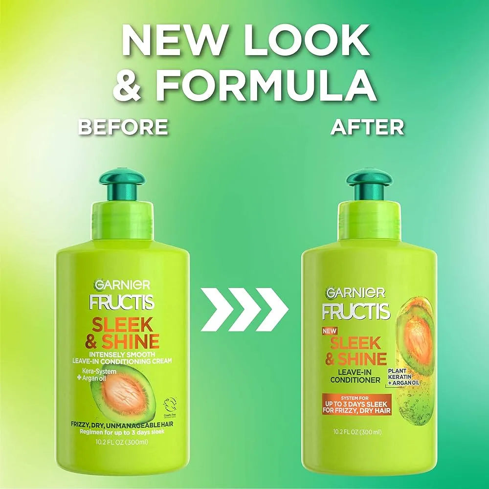 GARNIER FRUCTIS SLEEK & SHINE LEAVE IN CONDITIONER 10.2oz/300ml