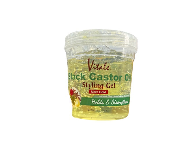 VITALE BLACK CASTOR OIL STYLING GEL 16oz/454g