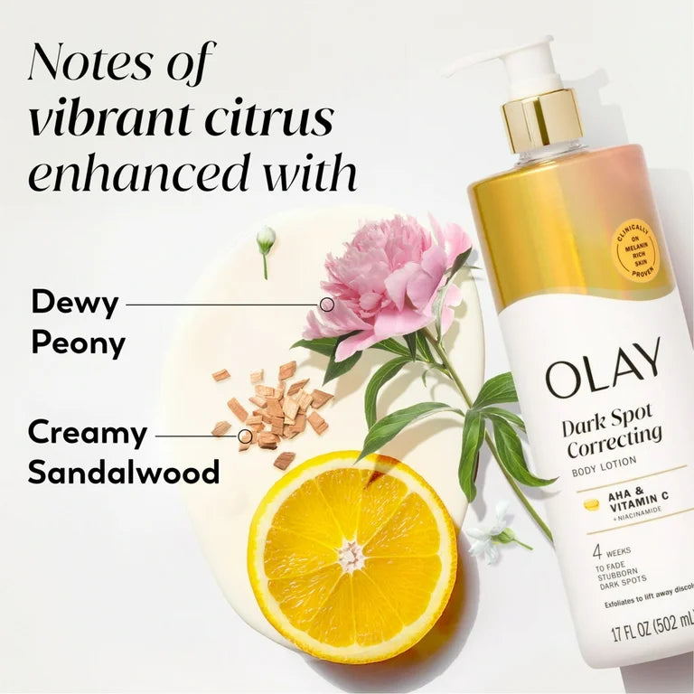 OLAY DARK SPOT CORRECTING BODY LOTION - AHA & VITAMIN C + NIACINAMIDE 17oz/502ml
