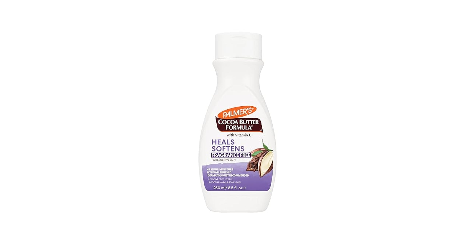 PALMER'S COCOA BUTTER FORMULA HEALS SOFTENS INTENSIVE BODY LOTION - FRAGRANCE FREE 250ml/8.5oz