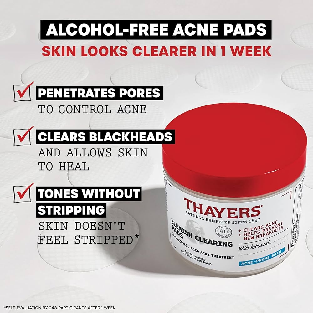 THAYERS BLEMISH CLEARING PADS - 60 EXFOLIATING PADS