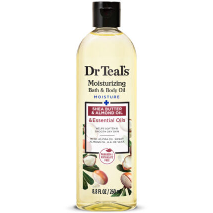 DR TEAL'S MOISTURIZING BATH & BODY OIL SHEA BUTTER & ALMOND OILS 8.8oz/260ml